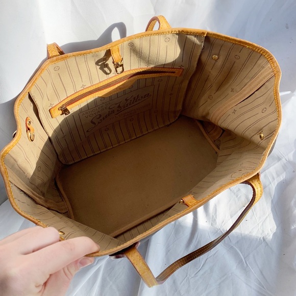 Louis Vuitton Neverfull Canvas Monogram Designer Tote Bag Made In France Y2K - Picture 8 of 17